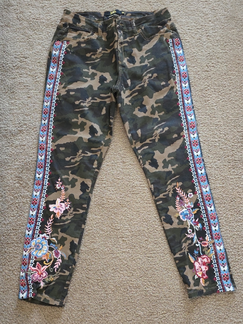 L&B Camo Mid-Rise Skinny Jeans in Olive, Brown, Black